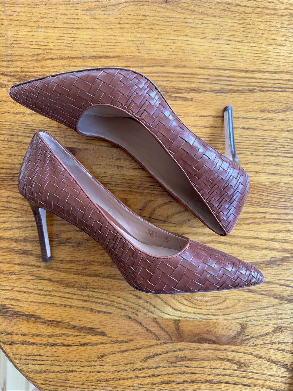 Cole Haan Mckeyla Woven Pointed Toe Pumps in Brown - Picture 2 of 3